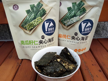 香酥四溢 口感酥脆，喵趣科技夾心海苔試吃